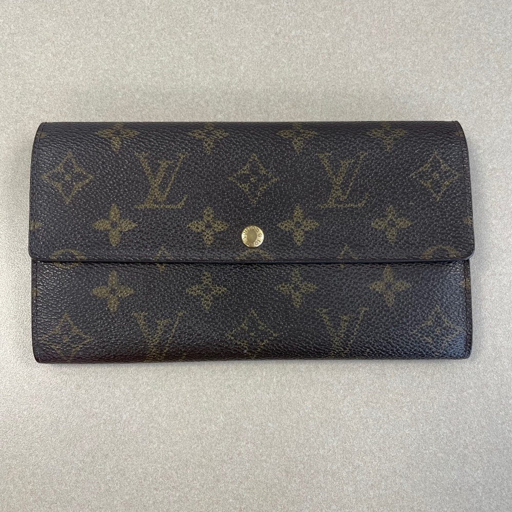 LOUIS VUITTON Monogram Pochette Porte-Monnaie Long Wallet M61725 Brown- Preowned
